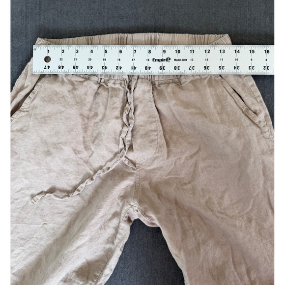 Parachute Linen Jogger Pants Womens S Beige Minimalist Lounge Coastal Summer - Picture 6 of 9